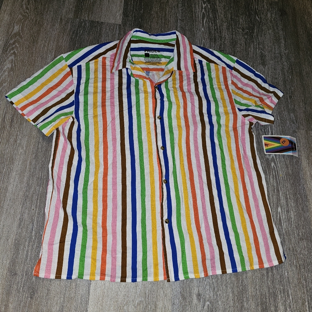 NEW Target pride medium bottom down collared shirt